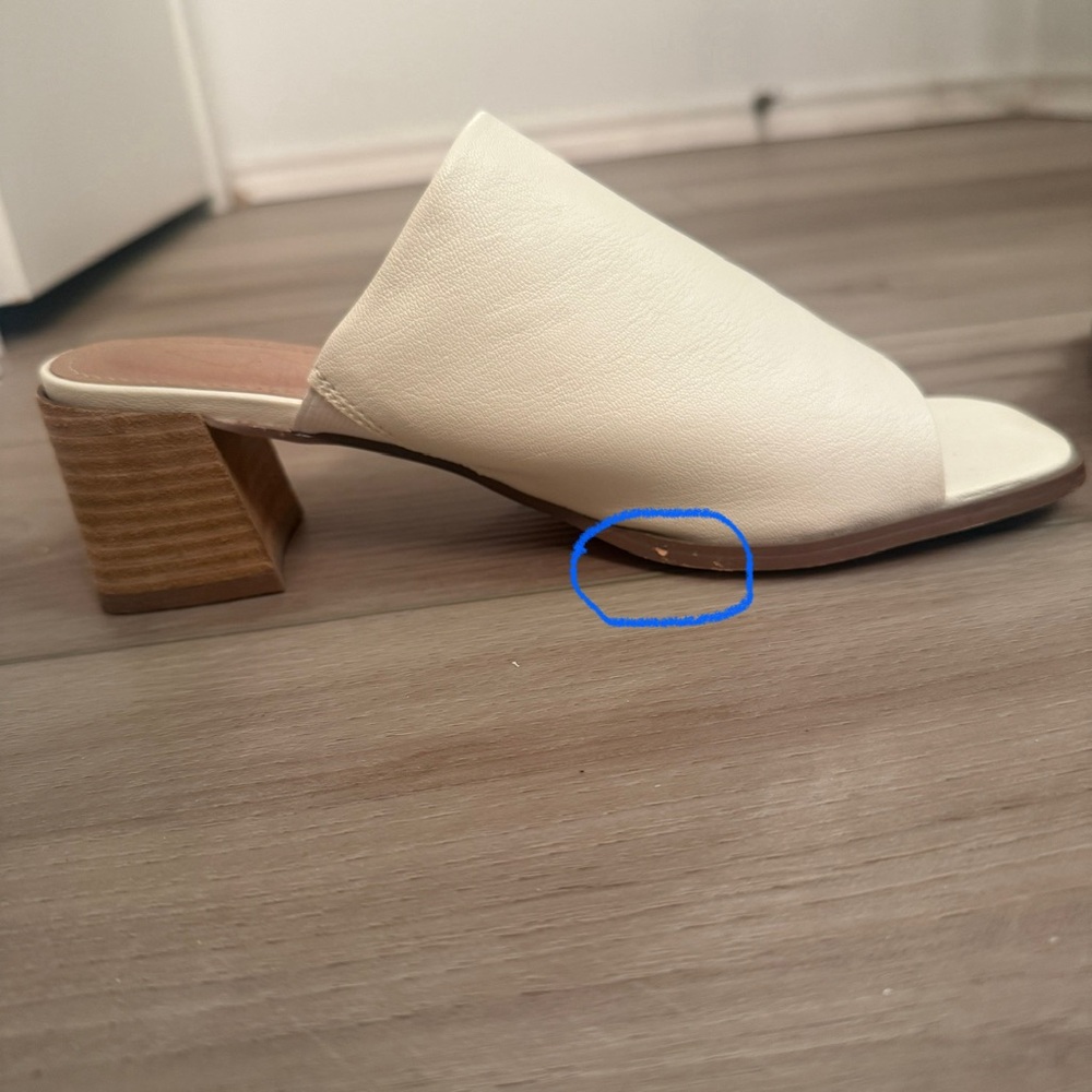 Joie| EUC Women’s Size 7.5 Cream Block Heel leather Mules - Picture 7 of 8